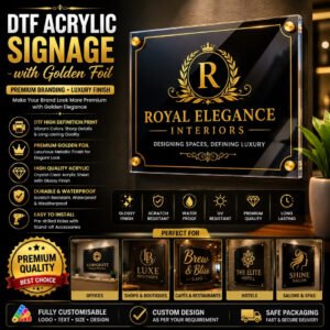 MONICA DIGITAL - DTF Acrylic Signage with Golden Foil